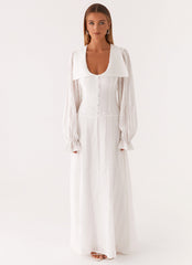 Alima Long Sleeve Maxi Dress - White