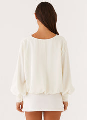 Baxter Balloon Sleeve Blouse - Off White