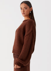 Costella Knit Sweater - Brown
