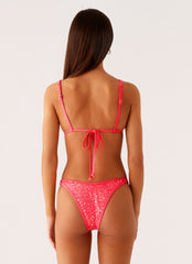 Croatia Bikini Top - Pink Sequin