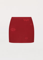 Holly Knit Mini Skirt - Rouge Red