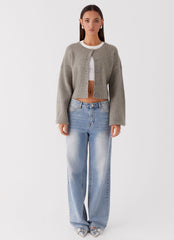 Daphne Knit Cardigan - Light Grey