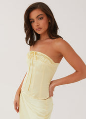 Golden Grace Bustier Top - Lemon