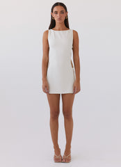 Cherish You Buckle Mini Dress - Ivory