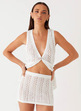 Capri Glow Knit Skirt - Cloud White