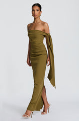 Addie Maxi Dress - Deep Olive Dress Babyboo Fashion Premium Exclusive Design