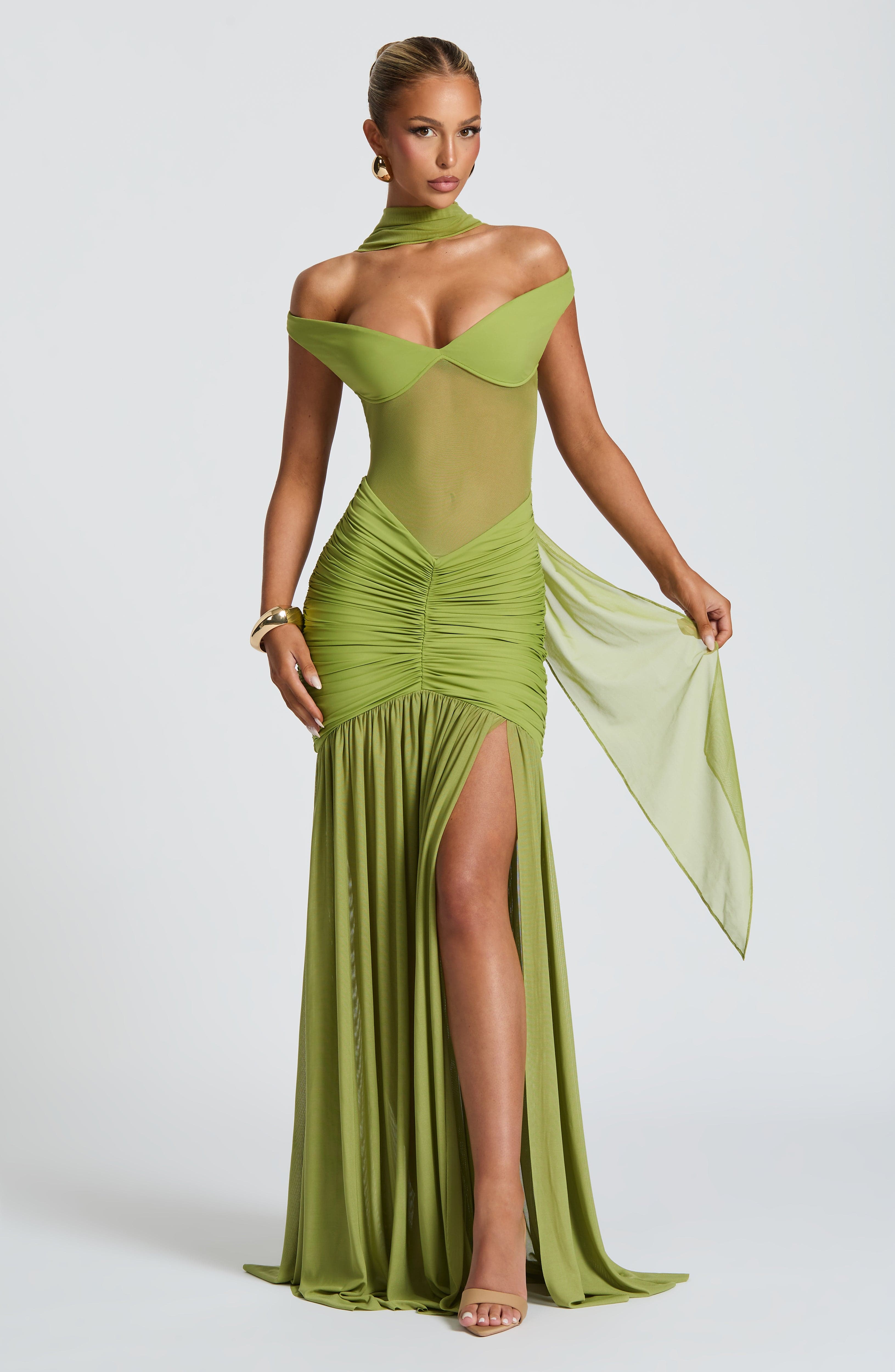 Alaia Maxi Dress - Olive Dress Babyboo Fashion Premium Exclusive Design