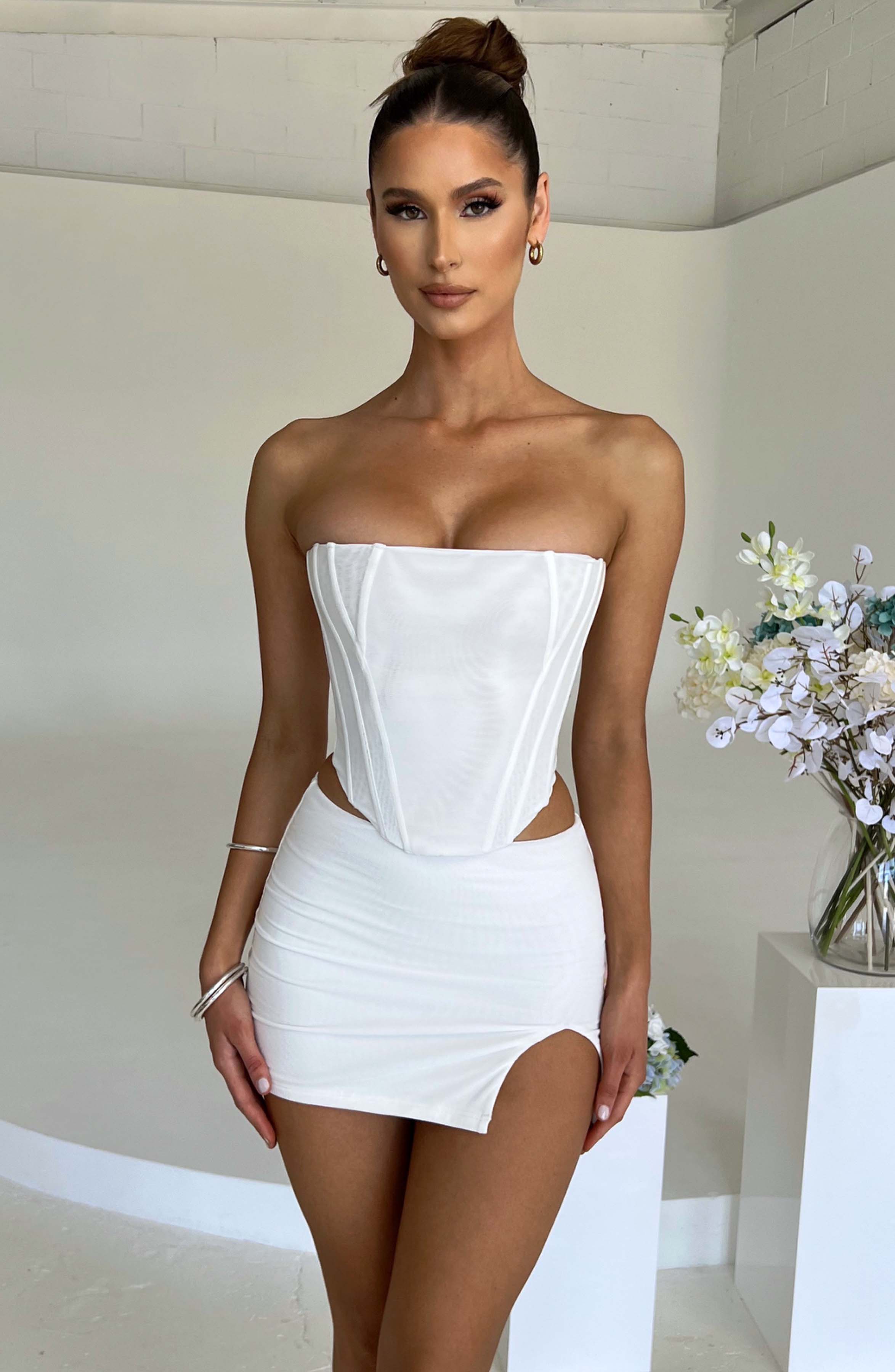 Alina Mini Skirt - White Skirt Babyboo Fashion Premium Exclusive Design