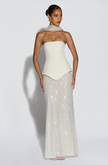 Allaire Maxi Skirt - Ivory Skirt Babyboo Fashion Premium Exclusive Design