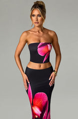 Allegra Top - Black Floral Print Tops Babyboo Fashion Premium Exclusive Design