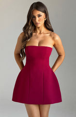 Asha Mini Dress - Wine Dress Babyboo Fashion Premium Exclusive Design