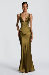 Atlanta Maxi Skirt - Deep Olive Skirt Babyboo Fashion Premium Exclusive Design