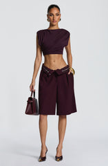 Ausra Bermuda Shorts - Plum Shorts Babyboo Fashion Premium Exclusive Design