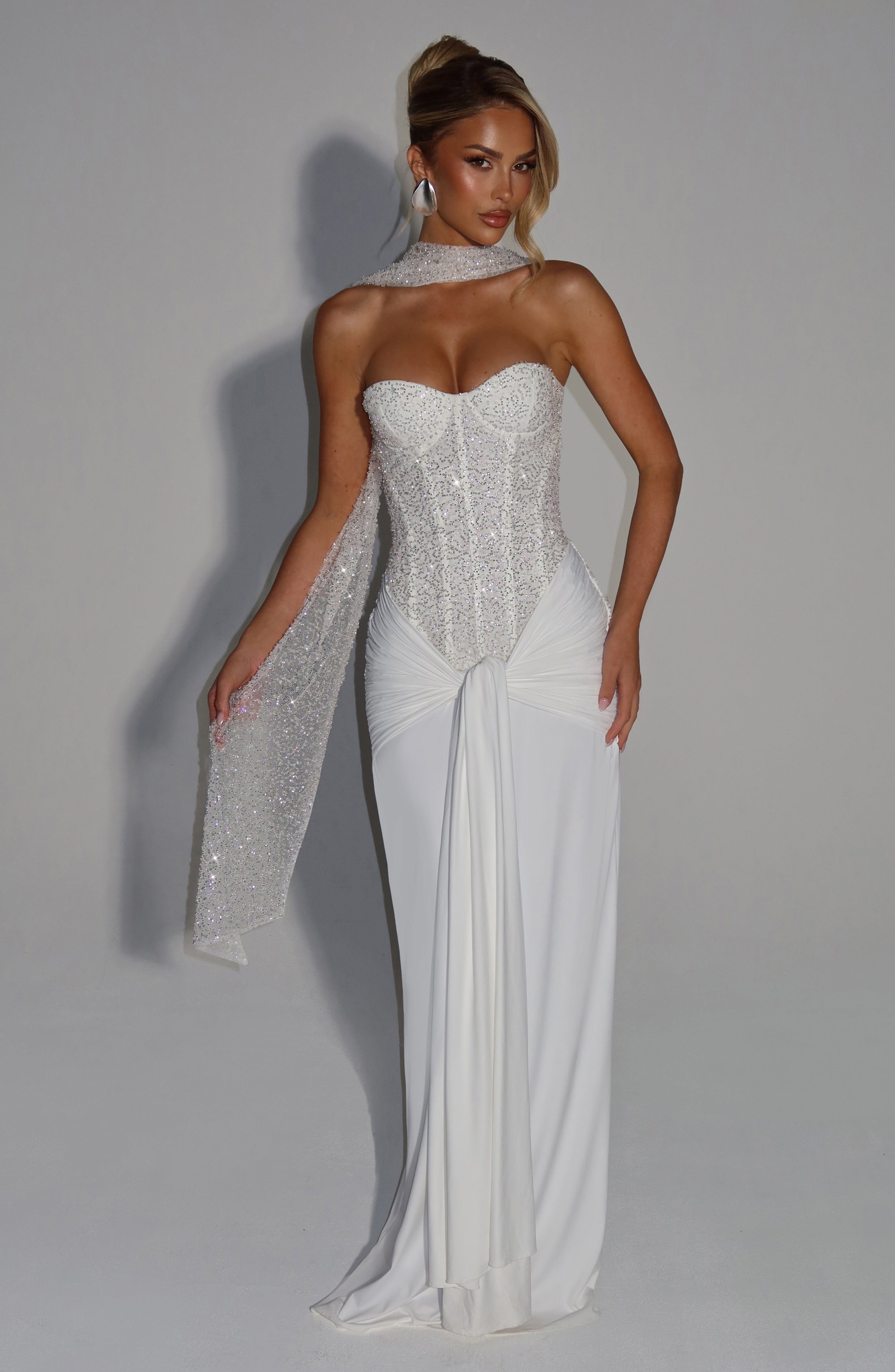 Carina Maxi Dress - Ivory Dress Babyboo Fashion Premium Exclusive Design