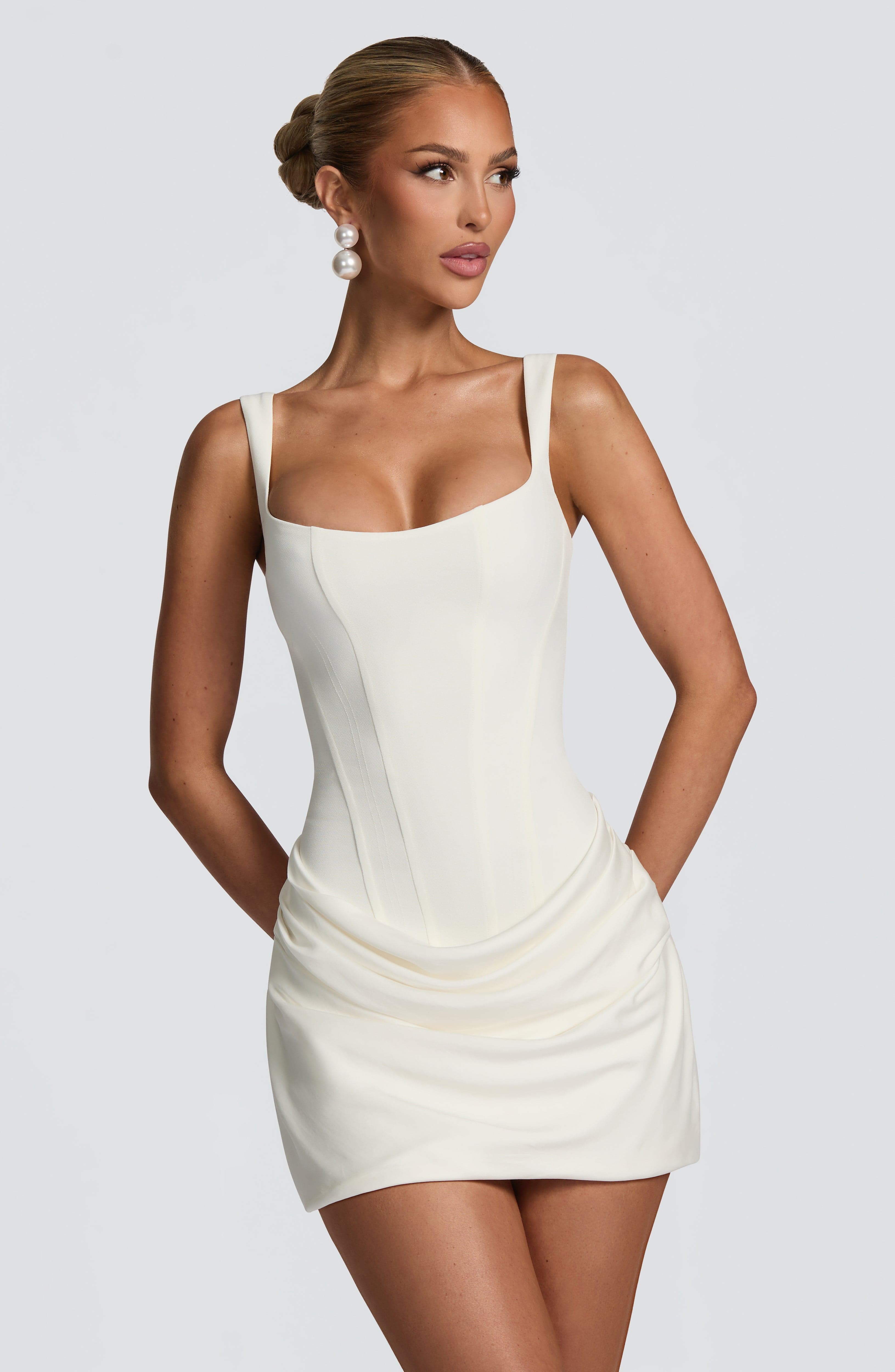 Cornelia Mini Dress - Ivory Dress Babyboo Fashion Premium Exclusive Design