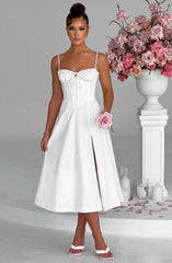 Deanna Midi Dress - Ivory Dress Babyboo Fashion Premium Exclusive Design