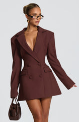 Elvira Mini Dress - Plum Brown Dress Babyboo Fashion Premium Exclusive Design