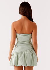 Floria Bubble Mini Dress - Sage