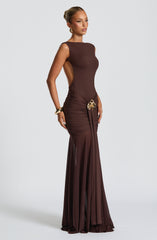 Fae Maxi Skirt - Plum Brown Skirt Babyboo Fashion Premium Exclusive Design