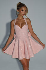 Georgette Mini Dress - Blush Dress Babyboo Fashion Premium Exclusive Design