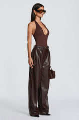 Glenda Pants - Plum Brown Pants Babyboo Fashion Premium Exclusive Design