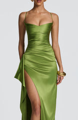 Helen Maxi Dress - Olive Dress Babyboo Fashion Premium Exclusive Design