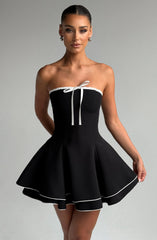 Juno Mini Dress - Black/White Dress Babyboo Fashion Premium Exclusive Design