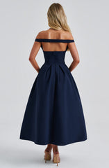 Lanetta Midi Dress - Navy Dress Babyboo Fashion Premium Exclusive Design