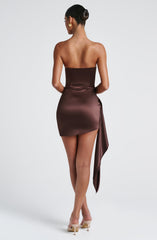 Leoni Mini Dress - Plum Brown Dress Babyboo Fashion Premium Exclusive Design
