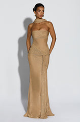 Paula Maxi Dress - Gold Sparkle Dress Babyboo Fashion Premium Exclusive Design