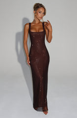 Petra Maxi Dress - Plum Brown Dress Babyboo Fashion Premium Exclusive Design