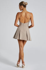 Rory Mini Dress - Taupe Dress Babyboo Fashion Premium Exclusive Design