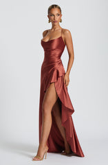 Samira Maxi Dress - Rust Dress Babyboo Fashion Premium Exclusive Design
