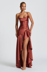 Samira Maxi Dress - Rust Dress Babyboo Fashion Premium Exclusive Design