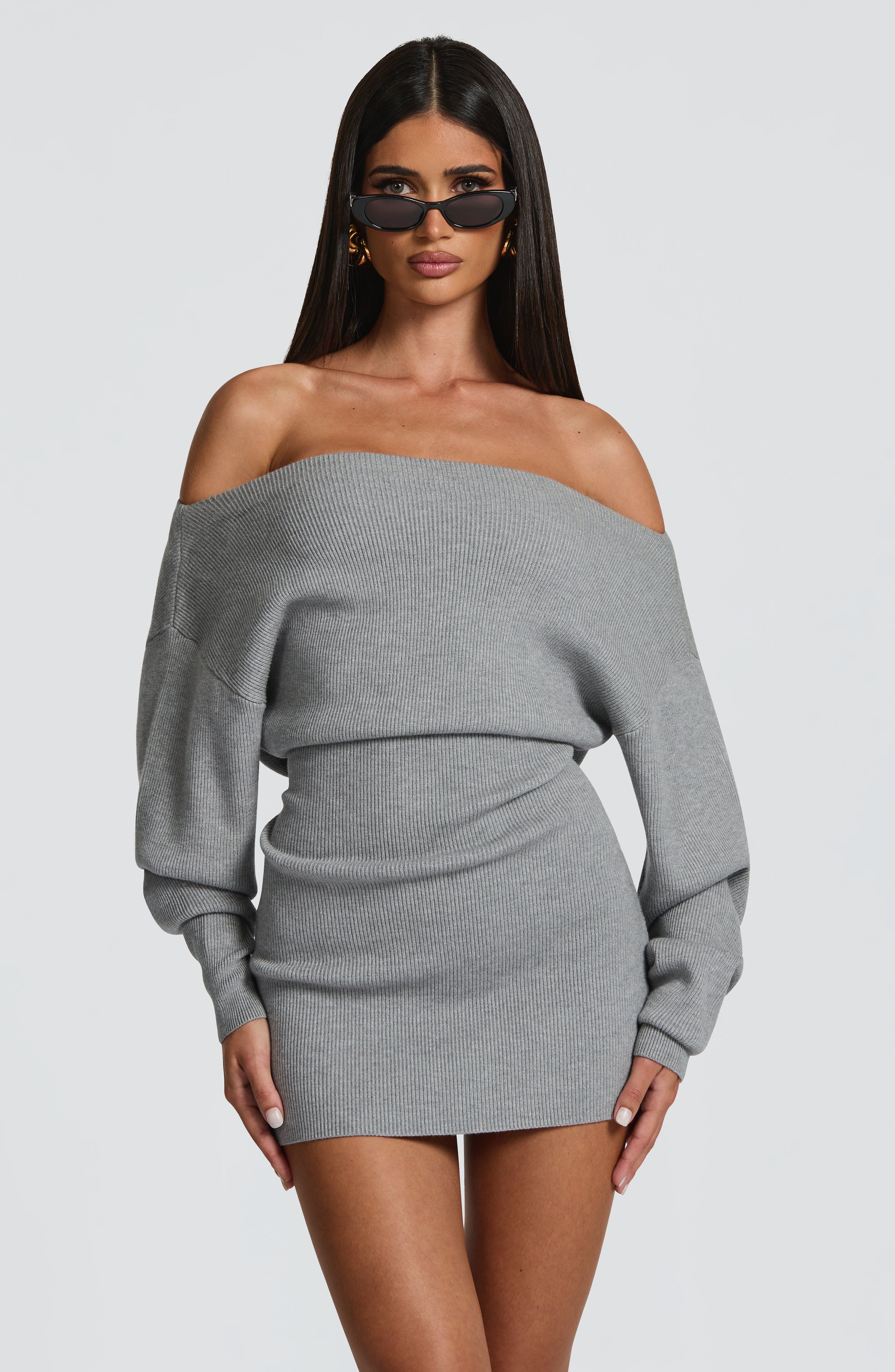 Sawyer Mini Dress - Light Grey Dress Babyboo Fashion Premium Exclusive Design