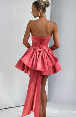 Trinity Mini Dress - Coral Pink Dress Babyboo Fashion Premium Exclusive Design