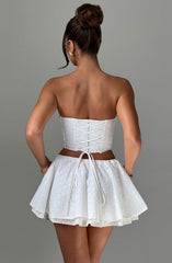 Winnie Mini Skirt - Ivory Skirt Babyboo Fashion Premium Exclusive Design