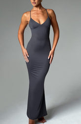 Zelda Maxi Dress - Charcoal Dress Babyboo Fashion Premium Exclusive Design