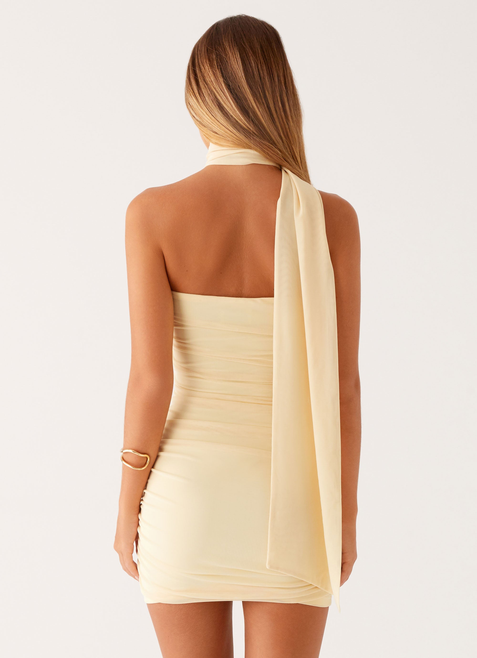 Breaking News Micro Mini Dress - Yellow