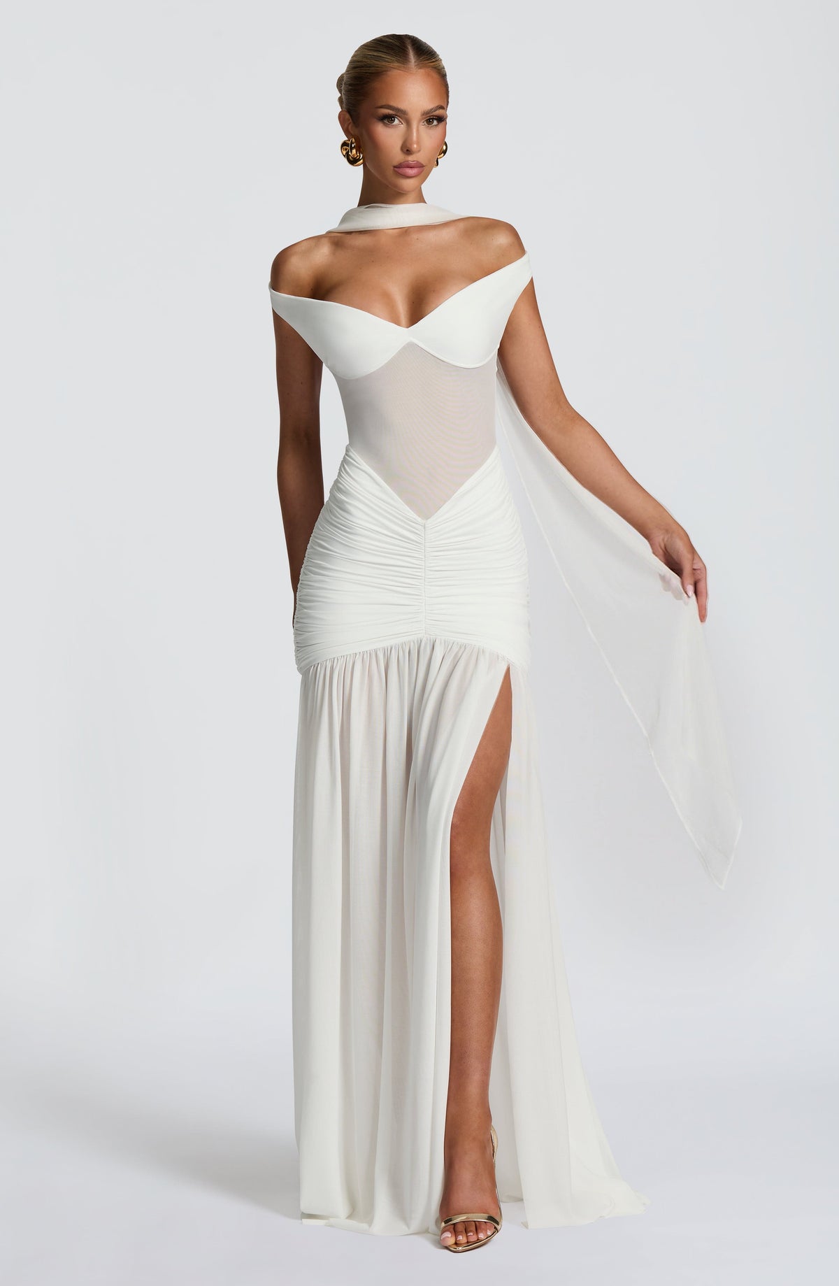 Alaia Maxi Dress - Ivory Dress Babyboo Fashion Premium Exclusive Design