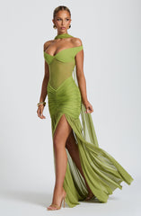 Alaia Maxi Dress - Olive Dress Babyboo Fashion Premium Exclusive Design