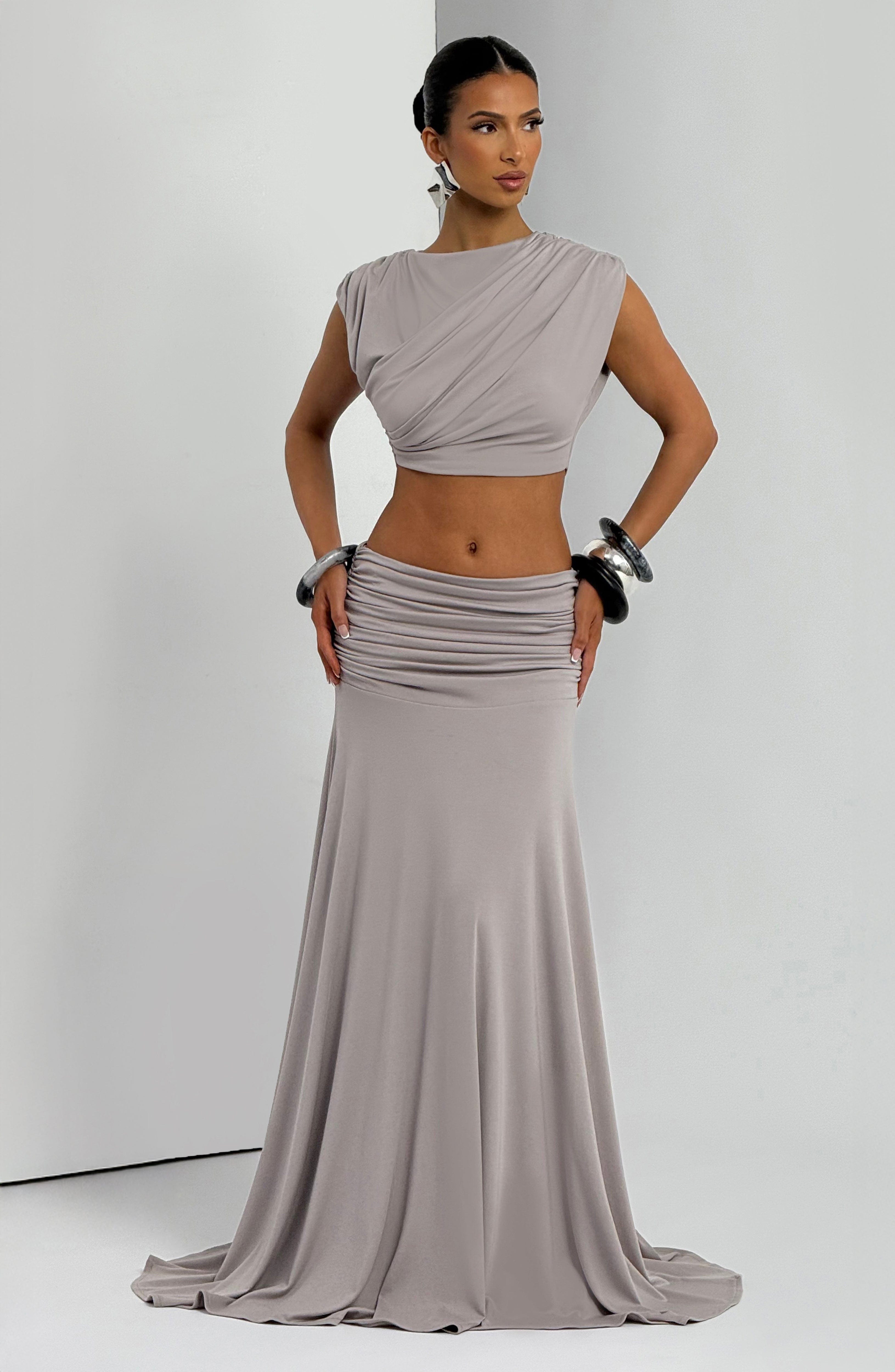 Amara Top - Light Grey Tops Babyboo Fashion Premium Exclusive Design