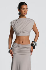 Amara Top - Light Grey Tops XS Babyboo Fashion Premium Exclusive Design