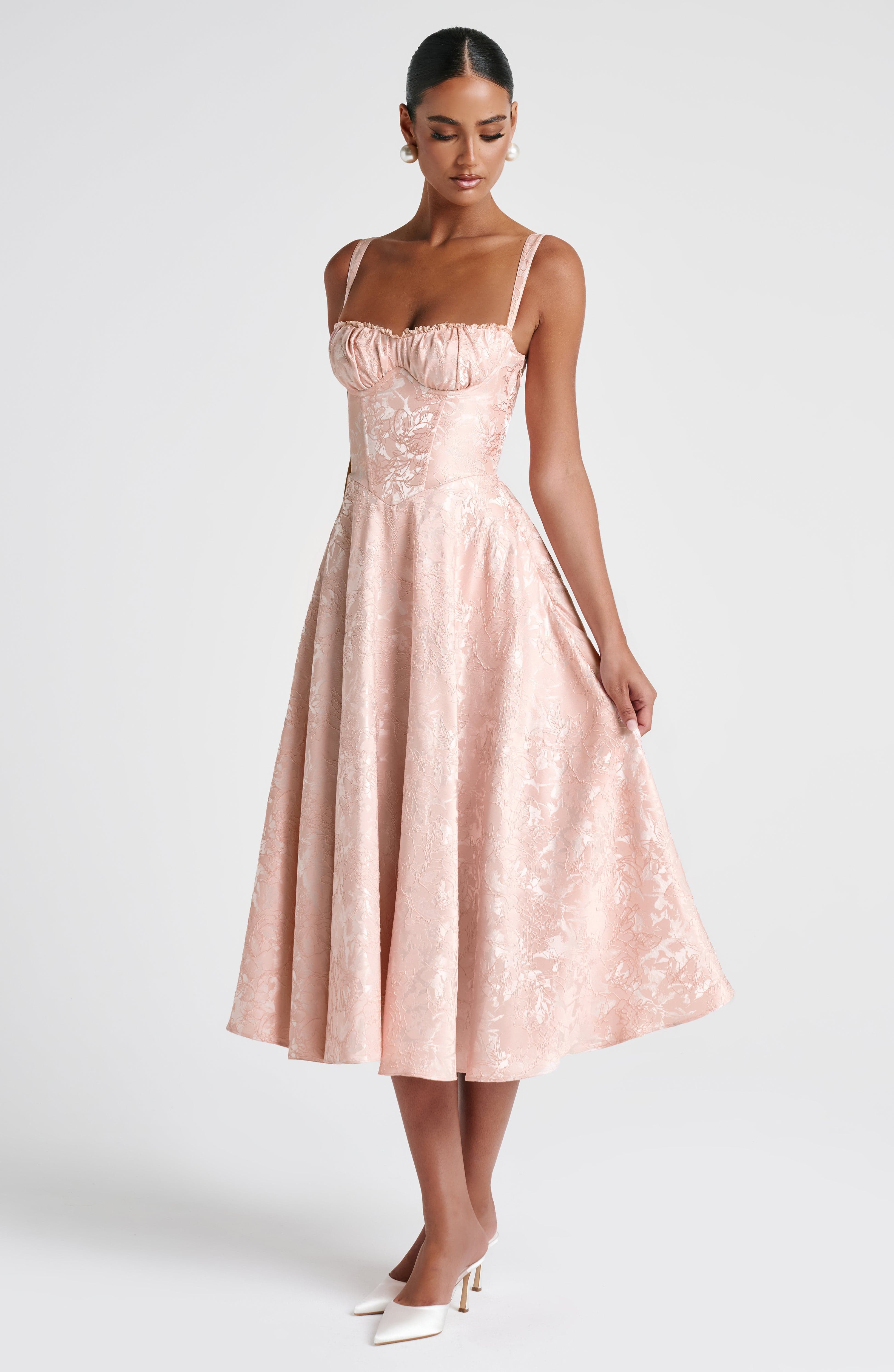 Amity Midi Dress - Soft Peach Dress Babyboo Fashion Premium Exclusive Design