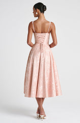 Amity Midi Dress - Soft Peach Dress Babyboo Fashion Premium Exclusive Design