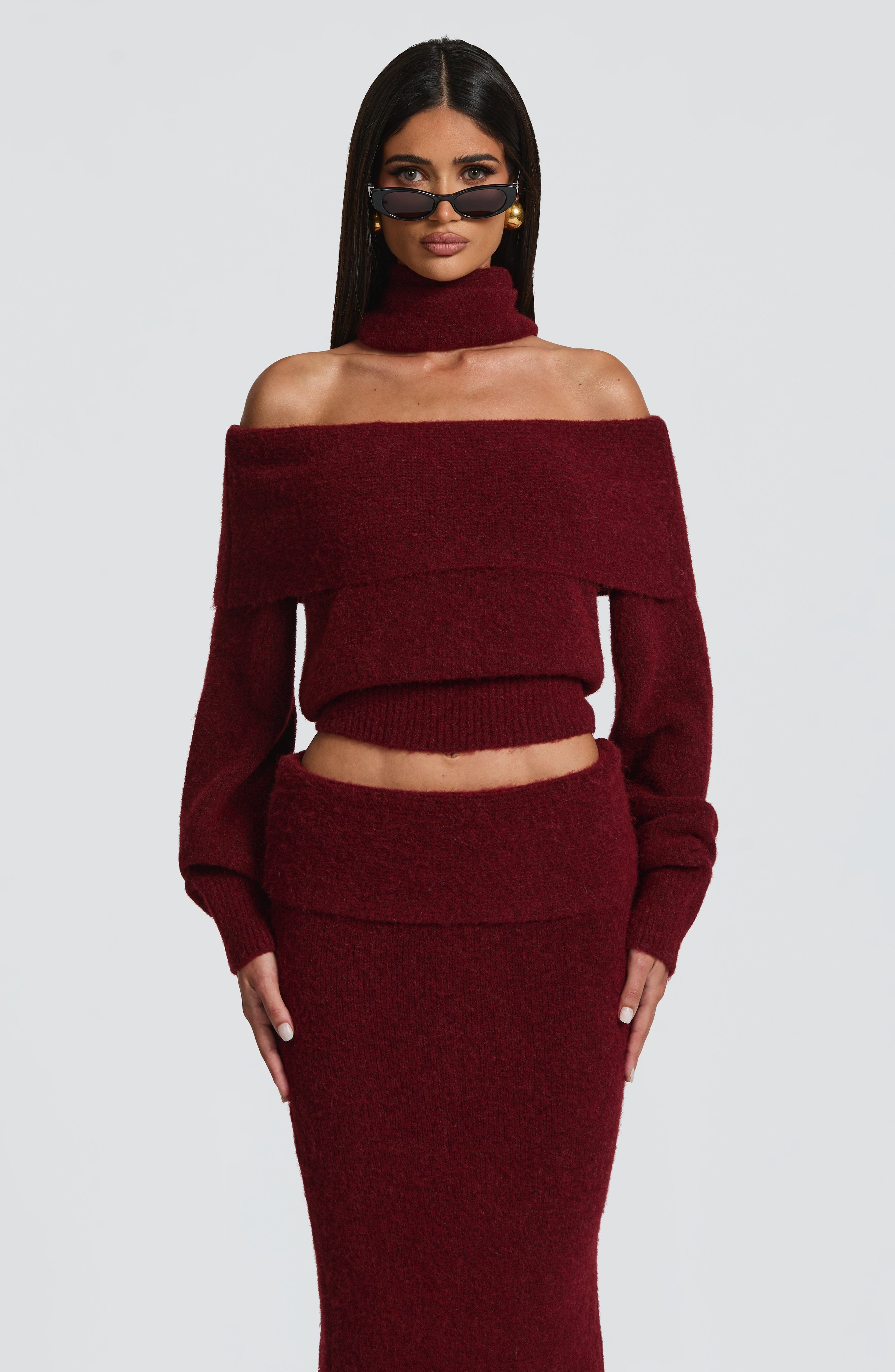 Andie Top - Burgundy Tops Babyboo Fashion Premium Exclusive Design