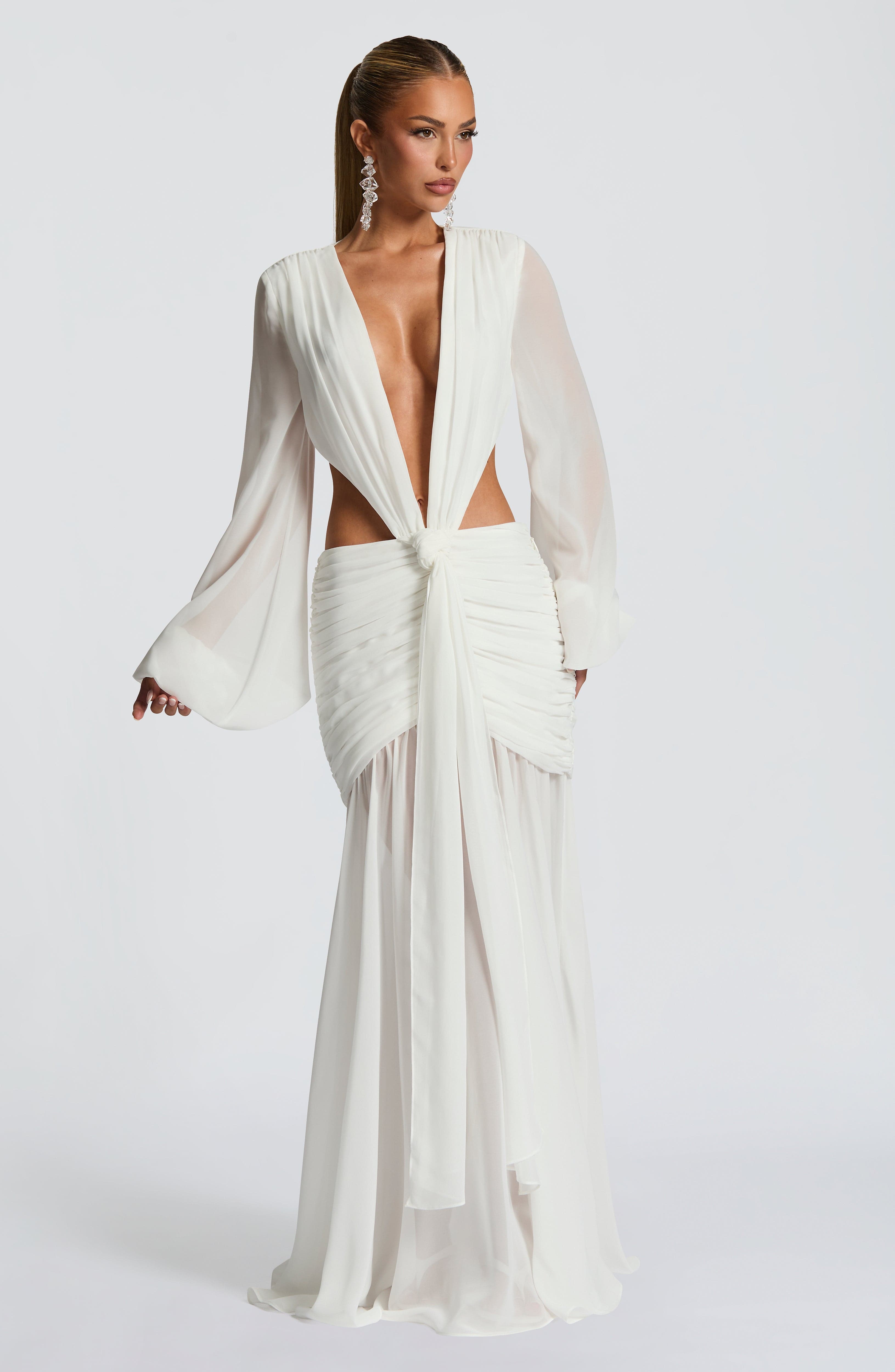 Andrina Maxi Dress - Ivory Dress Babyboo Fashion Premium Exclusive Design