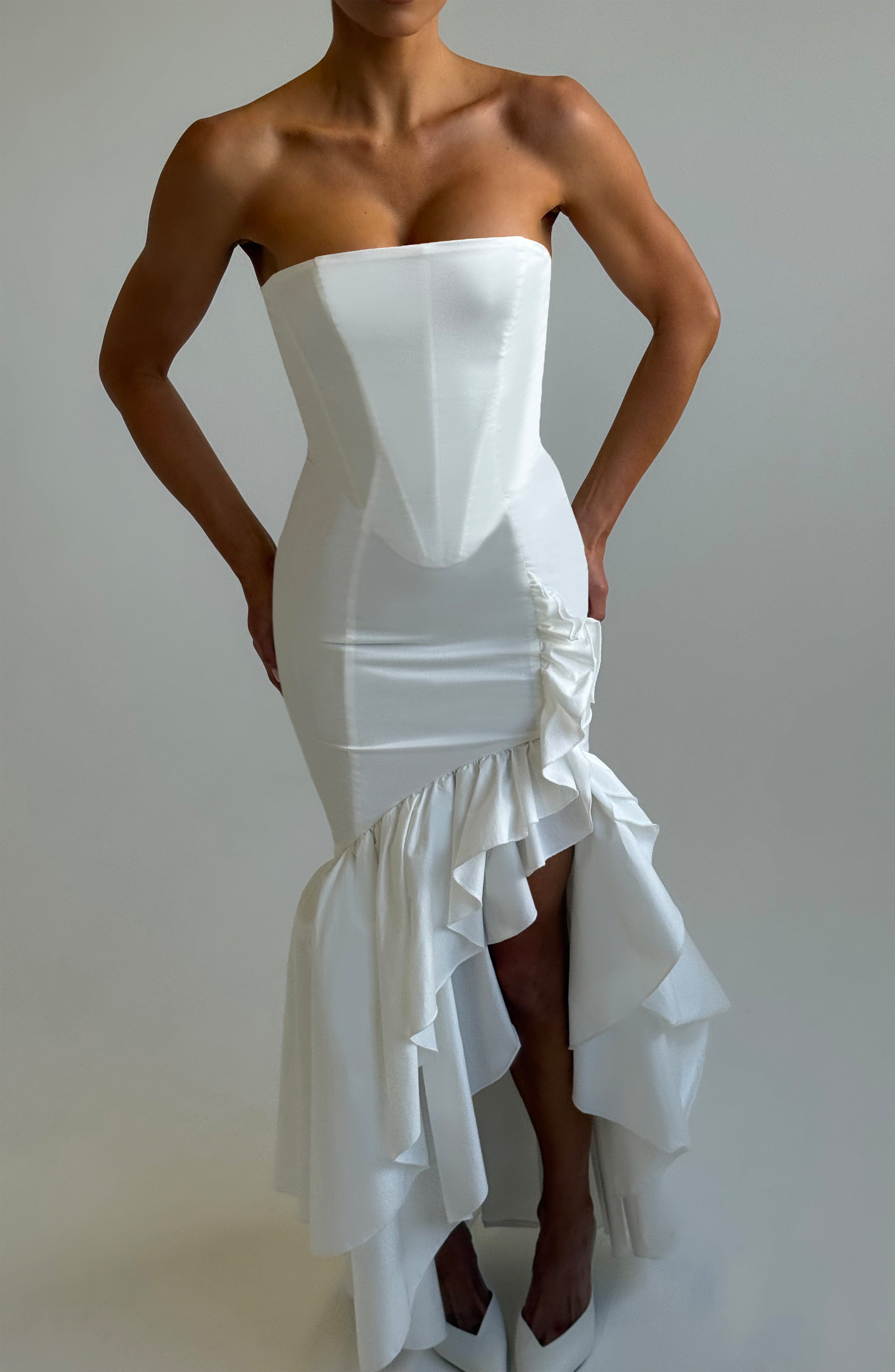 Angelina Maxi Dress - Ivory Dress Babyboo Fashion Premium Exclusive Design
