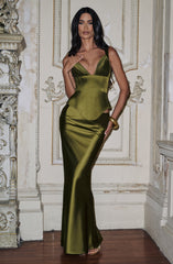 Atlanta Maxi Skirt - Deep Olive Skirt XS Babyboo Fashion Premium Exclusive Design