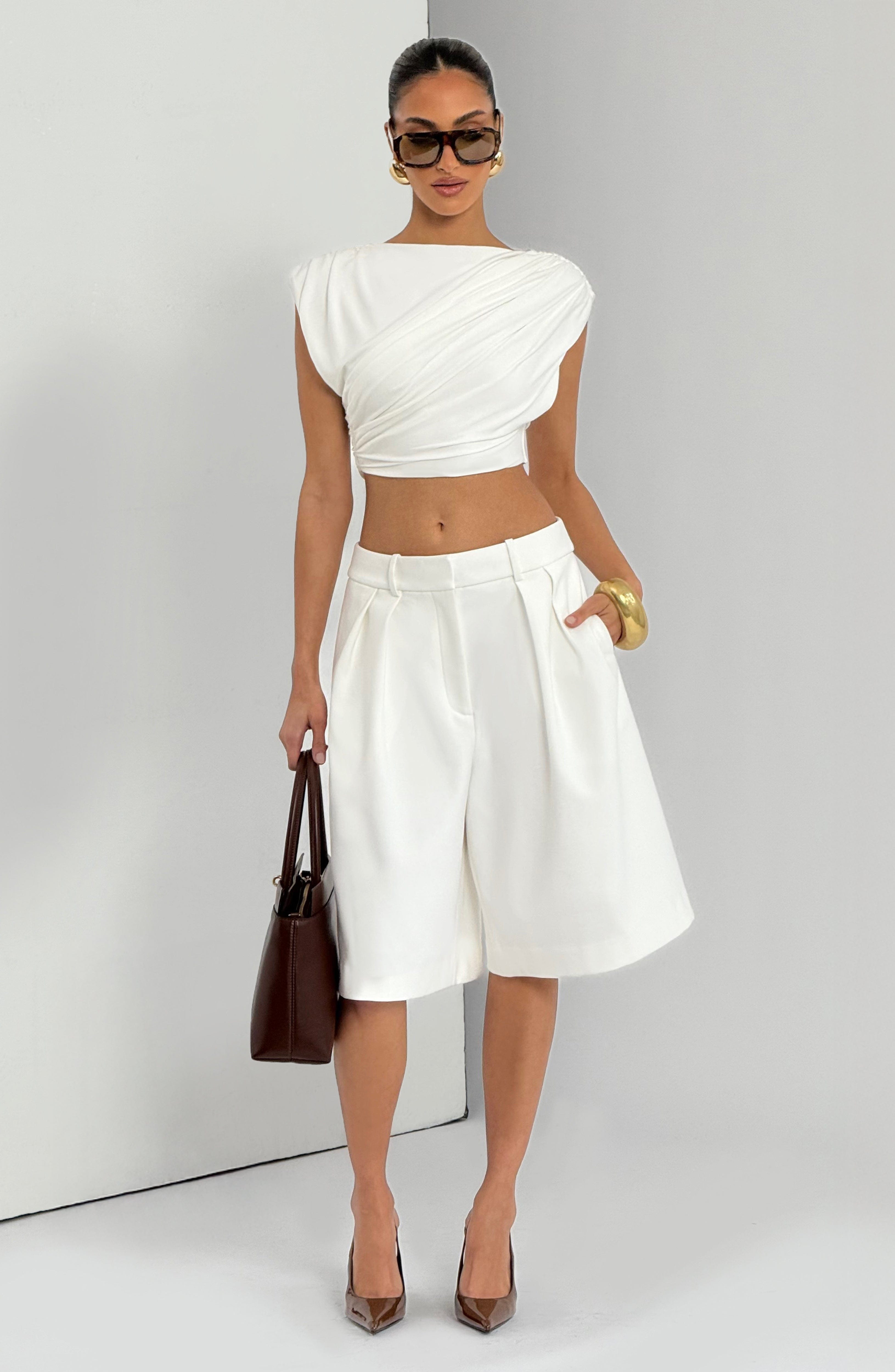 Ausra Bermuda Shorts - Ivory Shorts Babyboo Fashion Premium Exclusive Design